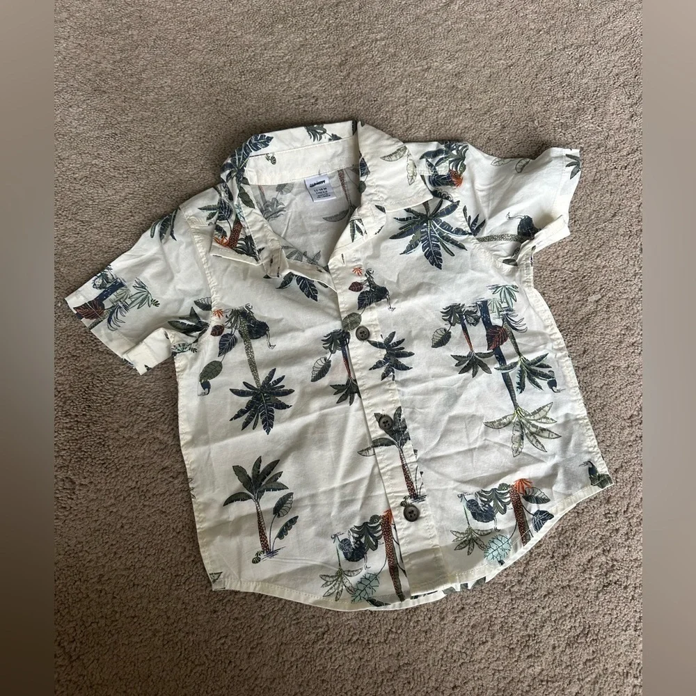 Boys Old Navy palm button up shirt 12-18 mths nwot